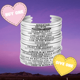 Buy One, Give One - Inspirational Cuff Phrase Bracelets