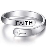 faith cross silver ring