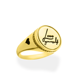 14k Gold Love Yourself Signet Ring
