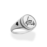 Sterling Silver Love Yourself Signet Ring
