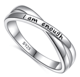 i am enough ring silver