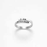 i am grounded silver heart ring