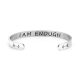i am enough silver bracelet arrow
