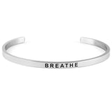 Silver Inspirational Cuff Phrase Bracelets