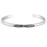 Silver Inspirational Cuff Phrase Bracelets