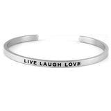 Silver Inspirational Cuff Phrase Bracelets