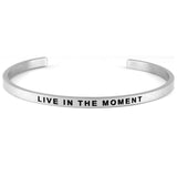 Silver Inspirational Cuff Phrase Bracelets