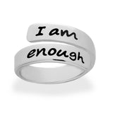 i am enough thick ring silver