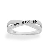i am enough double ring silver
