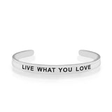 live what you love silver bracelet
