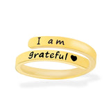 i am grateful heart gold ring