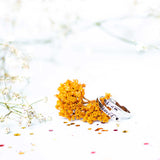 i am loved heart silver ring flower