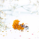 i am enough heart silver ring flower