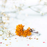 i am enough double ring silver flower