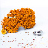 i am enough thick ring silver flower