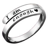 i am enough silver ring heart