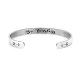 be fearless silver cuff bracelet arrows