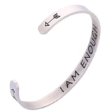 i am enough silver bracelet arrow
