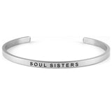 Silver Inspirational Cuff Phrase Bracelets
