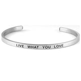 Silver Inspirational Cuff Phrase Bracelets