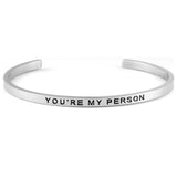 Silver Inspirational Cuff Phrase Bracelets