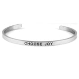 Silver Inspirational Cuff Phrase Bracelets