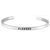 Silver Inspirational Cuff Phrase Bracelets