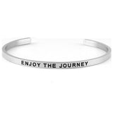 Silver Inspirational Cuff Phrase Bracelets