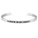 Silver Inspirational Cuff Phrase Bracelets
