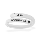 i am grounded heart silver ring