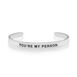 you're my person silver bracelet