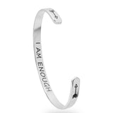i am enough silver bracelet arrow