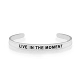 live in the moment silver bracelet