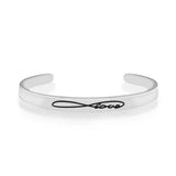 infinity love symbol silver bracelet