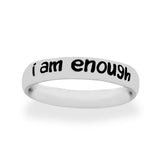 i am enough ring silver