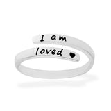 i am loved heart silver ring