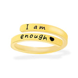i am enough heart gold ring