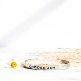 choose joy silver bracelet flower