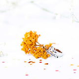 i am grateful heart silver ring flower